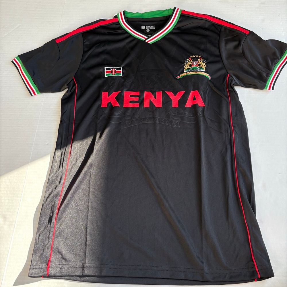 Unisex Sport Best Fashion Kenya Soccer Jersey Black/Red Size XL youth